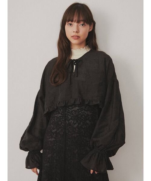 merry jenny（メリージェニー）の「floralショートブラウス（シャツ/ブラウス・レディース・ブラック/ベージュ/オフホワイト・FREE）」の17枚目の写真