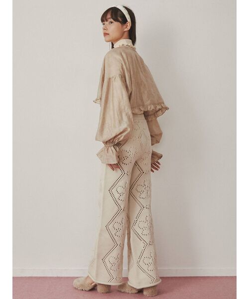 merry jenny（メリージェニー）の「floralショートブラウス（シャツ/ブラウス・レディース・ブラック/ベージュ/オフホワイト・FREE）」の10枚目の写真