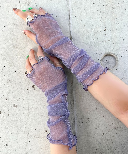 apres jour mignon（アプレジュールミニョン）の「アソートアームウォーマー【ZOZOTOWN限定アイテム】（アームカバー・レディース・ピンク/ブラック系その他/オフホワイト/パープル/グリーン/ブルー/ブラック・フリー）」の6枚目の写真