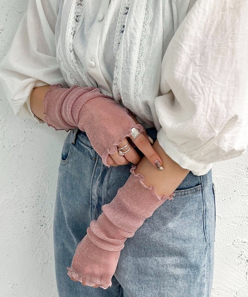 apres jour mignon（アプレジュールミニョン）の「アソートアームウォーマー【ZOZOTOWN限定アイテム】（アームカバー・レディース・ピンク/ブラック系その他/オフホワイト/パープル/グリーン/ブルー/ブラック・フリー）」の7枚目の写真