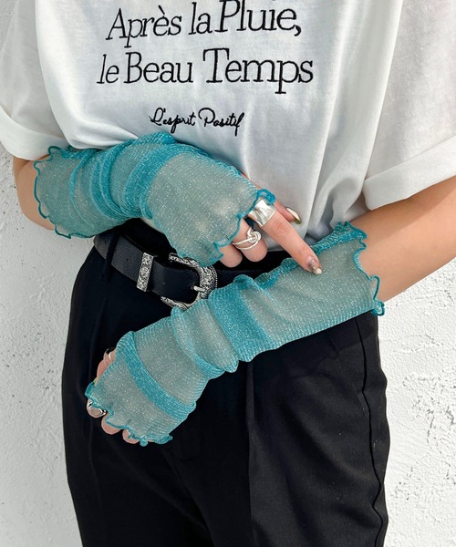 apres jour mignon（アプレジュールミニョン）の「アソートアームウォーマー【ZOZOTOWN限定アイテム】（アームカバー・レディース・ピンク/ブラック系その他/オフホワイト/パープル/グリーン/ブルー/ブラック・フリー）」の5枚目の写真