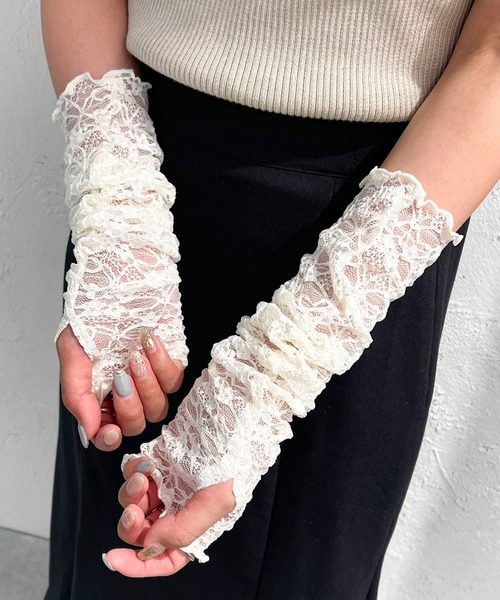 apres jour mignon（アプレジュールミニョン）の「アソートアームウォーマー【ZOZOTOWN限定アイテム】（アームカバー・レディース・ピンク/ブラック系その他/オフホワイト/パープル/グリーン/ブルー/ブラック・フリー）」の8枚目の写真