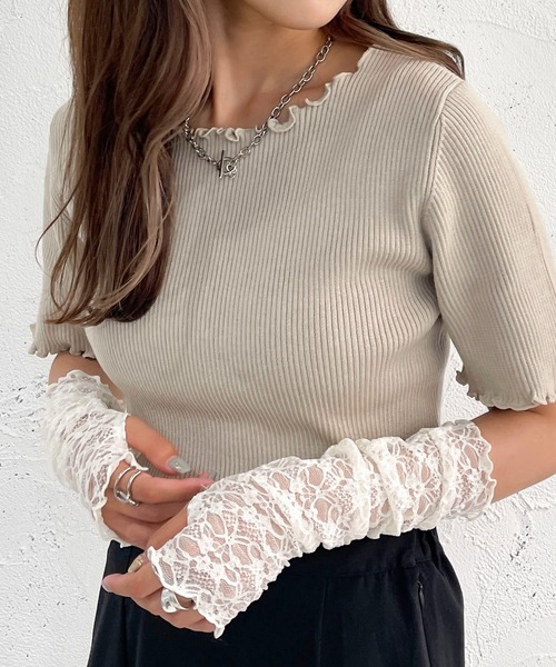 apres jour mignon（アプレジュールミニョン）の「アソートアームウォーマー【ZOZOTOWN限定アイテム】（アームカバー・レディース・ピンク/ブラック系その他/オフホワイト/パープル/グリーン/ブルー/ブラック・フリー）」の10枚目の写真