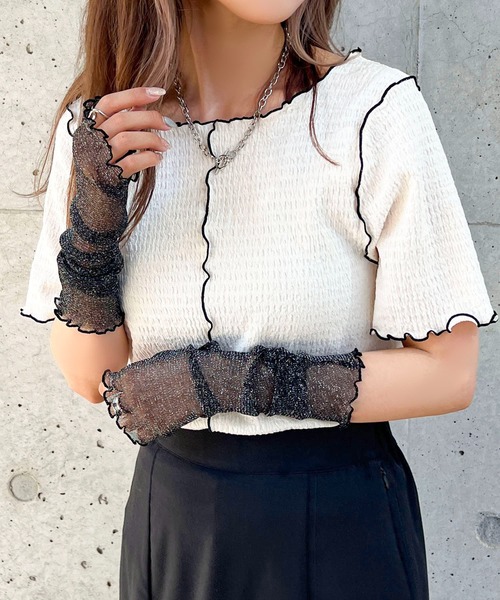 apres jour mignon（アプレジュールミニョン）の「アソートアームウォーマー【ZOZOTOWN限定アイテム】（アームカバー・レディース・ピンク/ブラック系その他/オフホワイト/パープル/グリーン/ブルー/ブラック・フリー）」の12枚目の写真