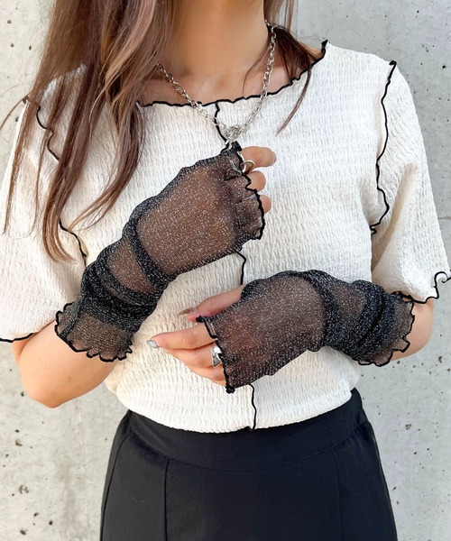 apres jour mignon（アプレジュールミニョン）の「アソートアームウォーマー【ZOZOTOWN限定アイテム】（アームカバー・レディース・ピンク/ブラック系その他/オフホワイト/パープル/グリーン/ブルー/ブラック・フリー）」の13枚目の写真