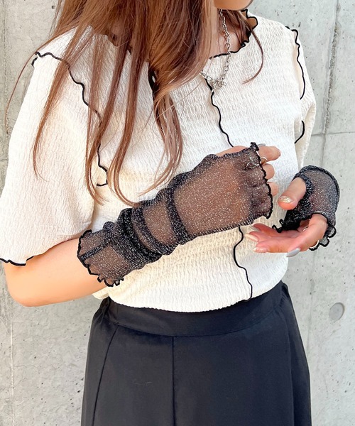 apres jour mignon（アプレジュールミニョン）の「アソートアームウォーマー【ZOZOTOWN限定アイテム】（アームカバー・レディース・ピンク/ブラック系その他/オフホワイト/パープル/グリーン/ブルー/ブラック・フリー）」の14枚目の写真