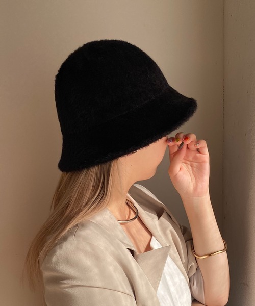 CAPRICIEUX LE'MAGE（カプリシューレマージュ）の「シャギーハット（ハット・レディース・ブラック/オフホワイト/キャメル・FREE）」の3枚目の写真