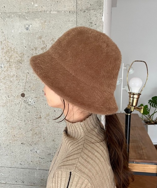 CAPRICIEUX LE'MAGE（カプリシューレマージュ）の「シャギーハット（ハット・レディース・ブラック/オフホワイト/キャメル・FREE）」の8枚目の写真