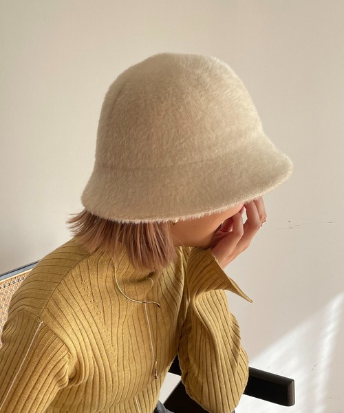 CAPRICIEUX LE'MAGE（カプリシューレマージュ）の「シャギーハット（ハット・レディース・ブラック/オフホワイト/キャメル・FREE）」の10枚目の写真