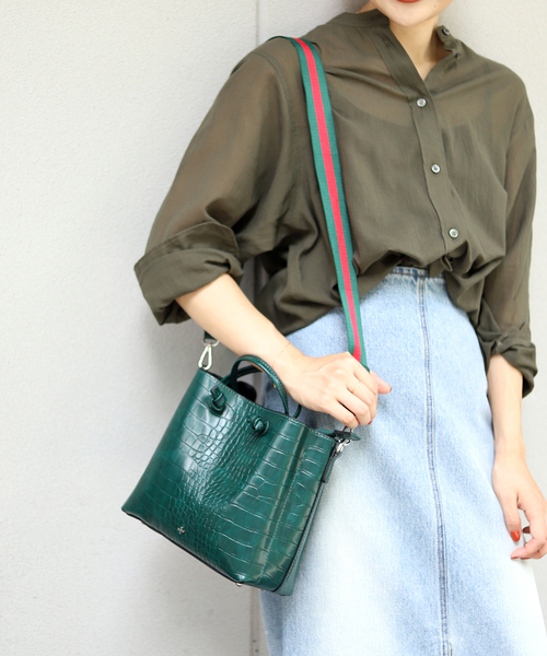 SLOBE IENA(スローブイエナ)の「【PETA+JAIN/ペタアンドジェーン 】MIRANDA ショルダーバッグ(ショルダーバッグ・レディース・ブラック/グリーン・FREE)」の9枚目の写真