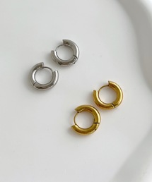 ワンタッチ ボリューム フープピアス / ステンレス