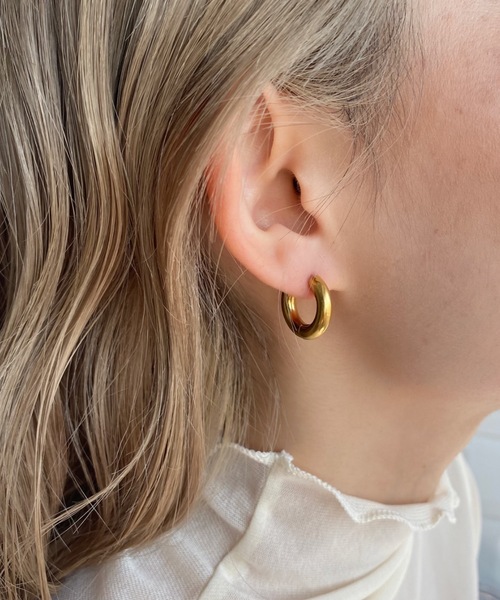 セール】ワンタッチ ボリューム フープピアス / ステンレス（ピアス