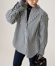 ストライプ/ムジロングシャツ