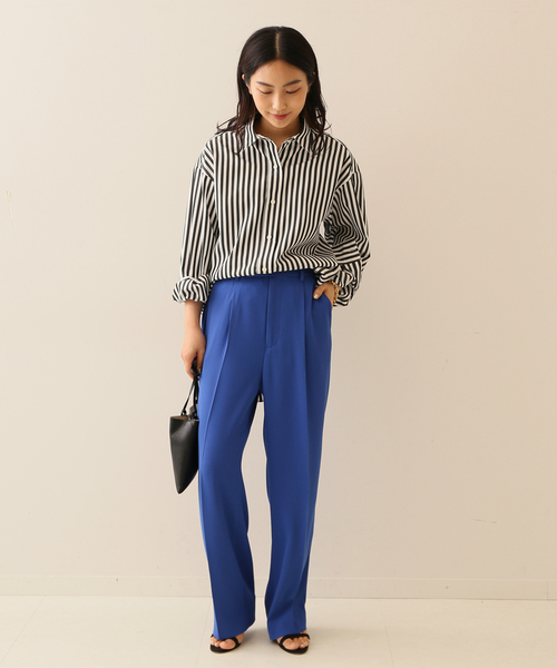 journal standard L'essage(ジャーナルスタンダードレサージュ)の「ストライプ/ムジロングシャツ(シャツ/ブラウス・レディース・ホワイト/サックスブルー/ブラック系その他/ブラウン・FREE)」の16枚目の写真