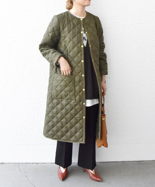 Traditional Weatherwear(トラディショナルウェザーウェア)の「【SHIPS any別注】Traditional Weatherwear: ARKLEY LONG 22FW◇(ノーカラーコート・レディース・ブラック/オリーブ・36/34)」の20枚目の写真