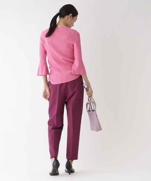 OPAQUE.CLIP（オペークドットクリップ）の「◆【エクストラファインオーガニックコットン】リブフレアスリーブニット（ニット/セーター・レディース・ブラック/イエロー/ブルー/ホワイト系その他6/ライトグリーン系/ピンク系9・40/38/36）」の19枚目の写真