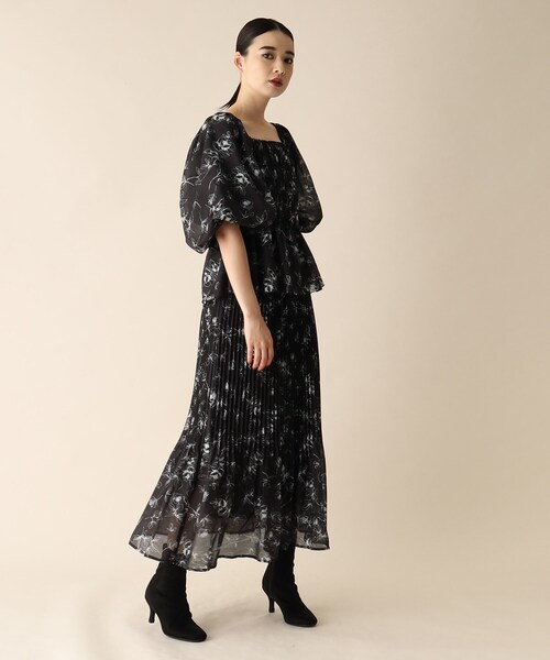 OPAQUE.CLIP（オペークドットクリップ）の「◆フラワーシャーリングブラウス（シャツ/ブラウス・レディース・ホワイト系その他/ブラック系・38）」の4枚目の写真