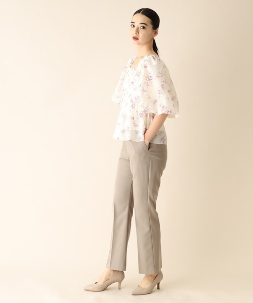 OPAQUE.CLIP（オペークドットクリップ）の「◆フラワーシャーリングブラウス（シャツ/ブラウス・レディース・ホワイト系その他/ブラック系・38）」の12枚目の写真