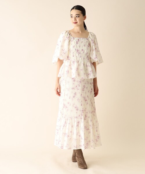 OPAQUE.CLIP（オペークドットクリップ）の「◆フラワーシャーリングブラウス（シャツ/ブラウス・レディース・ホワイト系その他/ブラック系・38）」の13枚目の写真