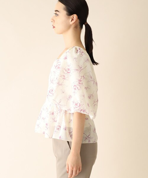 OPAQUE.CLIP（オペークドットクリップ）の「◆フラワーシャーリングブラウス（シャツ/ブラウス・レディース・ホワイト系その他/ブラック系・38）」の21枚目の写真