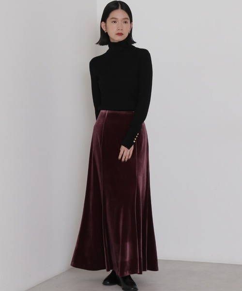 NATURAL BEAUTY BASIC(ナチュラルビューティーベーシック)の「<ウールブレンドリブベーシック>タートルネック(ニット/セーター・レディース・ライトグリーン/ブラック/ワイン/グレー・MEDIUM)」の7枚目の写真