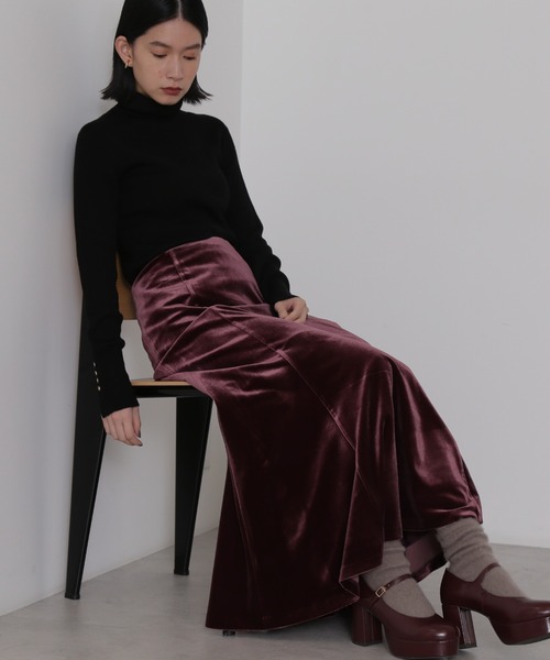 NATURAL BEAUTY BASIC(ナチュラルビューティーベーシック)の「<ウールブレンドリブベーシック>タートルネック(ニット/セーター・レディース・ライトグリーン/ブラック/ワイン/グレー・MEDIUM)」の6枚目の写真