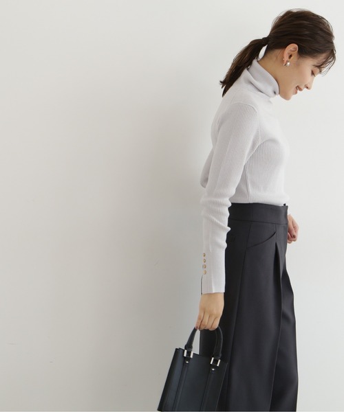 NATURAL BEAUTY BASIC(ナチュラルビューティーベーシック)の「<ウールブレンドリブベーシック>タートルネック(ニット/セーター・レディース・ライトグリーン/ブラック/ワイン/グレー・MEDIUM)」の11枚目の写真