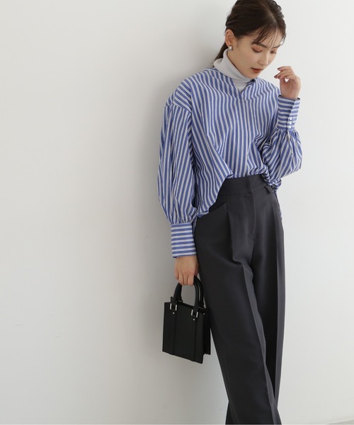 NATURAL BEAUTY BASIC(ナチュラルビューティーベーシック)の「<ウールブレンドリブベーシック>タートルネック(ニット/セーター・レディース・ライトグリーン/ブラック/ワイン/グレー・MEDIUM)」の14枚目の写真