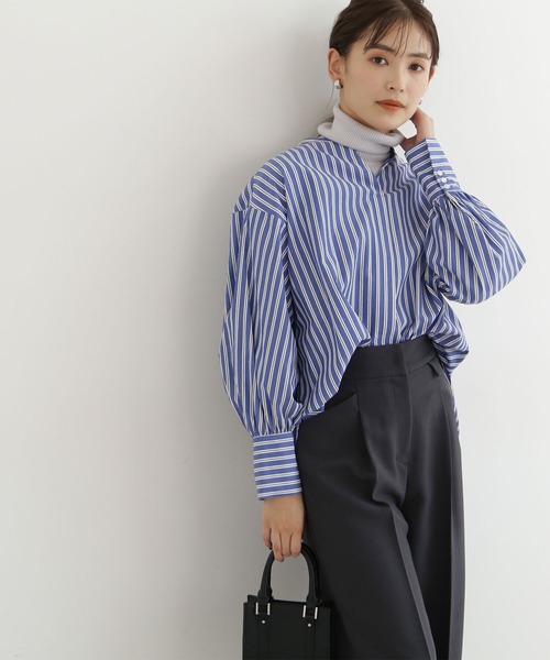 NATURAL BEAUTY BASIC(ナチュラルビューティーベーシック)の「<ウールブレンドリブベーシック>タートルネック(ニット/セーター・レディース・ライトグリーン/ブラック/ワイン/グレー・MEDIUM)」の15枚目の写真