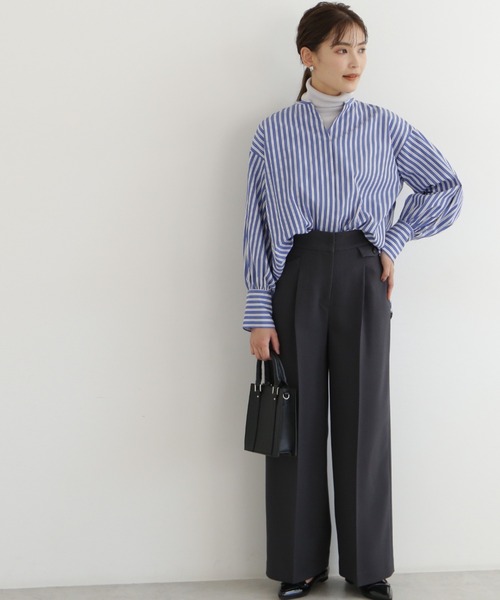 NATURAL BEAUTY BASIC(ナチュラルビューティーベーシック)の「<ウールブレンドリブベーシック>タートルネック(ニット/セーター・レディース・ライトグリーン/ブラック/ワイン/グレー・MEDIUM)」の13枚目の写真