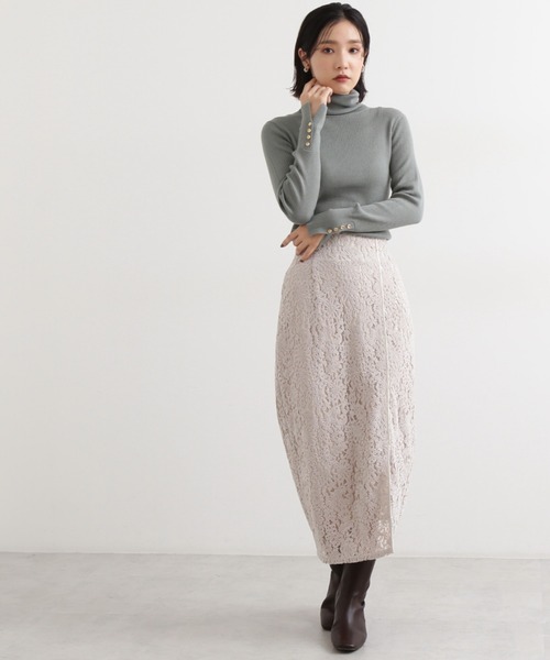 NATURAL BEAUTY BASIC(ナチュラルビューティーベーシック)の「<ウールブレンドリブベーシック>タートルネック(ニット/セーター・レディース・ライトグリーン/ブラック/ワイン/グレー・MEDIUM)」の21枚目の写真