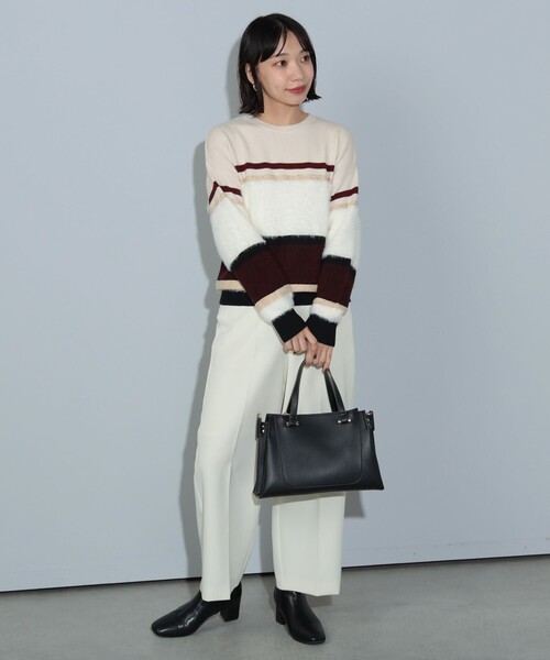 BEAMS HEART(ビームスハート)の「立体ボーダー ニット(ニット/セーター・レディース・アイボリー/ネイビー/ベージュ・ONE SIZE)」の17枚目の写真