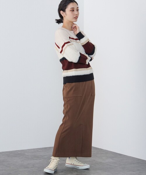 BEAMS HEART(ビームスハート)の「立体ボーダー ニット(ニット/セーター・レディース・アイボリー/ネイビー/ベージュ・ONE SIZE)」の19枚目の写真