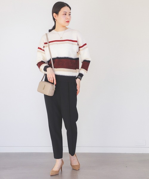 BEAMS HEART(ビームスハート)の「立体ボーダー ニット(ニット/セーター・レディース・アイボリー/ネイビー/ベージュ・ONE SIZE)」の7枚目の写真