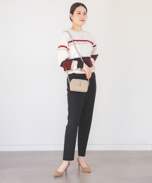 BEAMS HEART(ビームスハート)の「立体ボーダー ニット(ニット/セーター・レディース・アイボリー/ネイビー/ベージュ・ONE SIZE)」の5枚目の写真