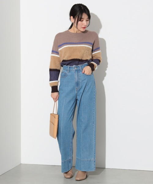 BEAMS HEART(ビームスハート)の「立体ボーダー ニット(ニット/セーター・レディース・アイボリー/ネイビー/ベージュ・ONE SIZE)」の10枚目の写真