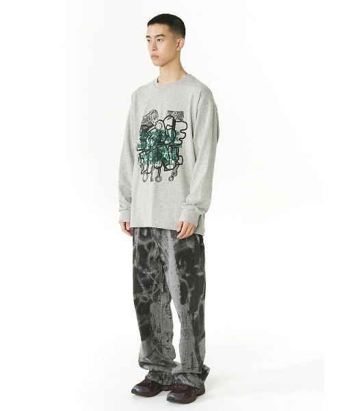 NASTY KICK（ナスティーキック）の「A'GEM/9 × .kom『NASTYKICK/NS+K/ナスティーキック』Graffiti Longsleeve/イレーズロングスリーブ（Tシャツ/カットソー・メンズ・ブラック/グレー・M/L）」の5枚目の写真