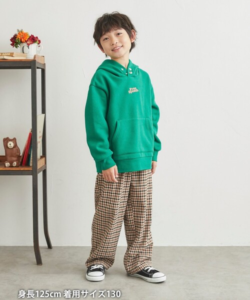 coen（コーエン）の「【coen キッズ/ジュニア】FreeSpeech(フリースピーチ)別注裏起毛フーディパーカー（パーカー・キッズ・オフホワイト/ダークグリーン・130/120/150/110/100/140）」の4枚目の写真