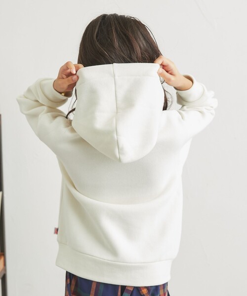 coen（コーエン）の「【coen キッズ/ジュニア】FreeSpeech(フリースピーチ)別注裏起毛フーディパーカー（パーカー・キッズ・オフホワイト/ダークグリーン・130/120/150/110/100/140）」の22枚目の写真