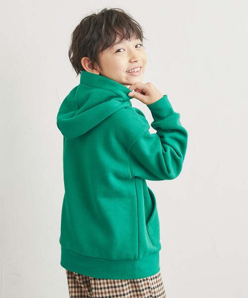 coen（コーエン）の「【coen キッズ/ジュニア】FreeSpeech(フリースピーチ)別注裏起毛フーディパーカー（パーカー・キッズ・オフホワイト/ダークグリーン・130/120/150/110/100/140）」の20枚目の写真
