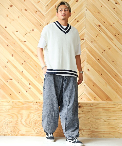 LUXSTYLE(ラグスタイル)の「極太バルーンパンツ(その他パンツ・メンズ・レオパード/ブラック/インディゴブルー・L/M)」の7枚目の写真