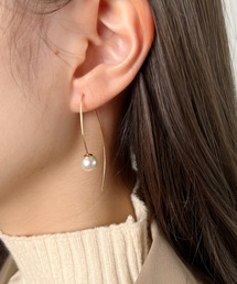 パールフックスリムピアス