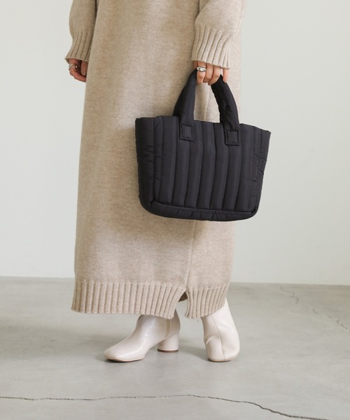 select MOCA（セレクトモカ）の「2022 AW キルティングミニバッグ（トートバッグ・レディース・ブラック/オフホワイト・FREE）」の6枚目の写真