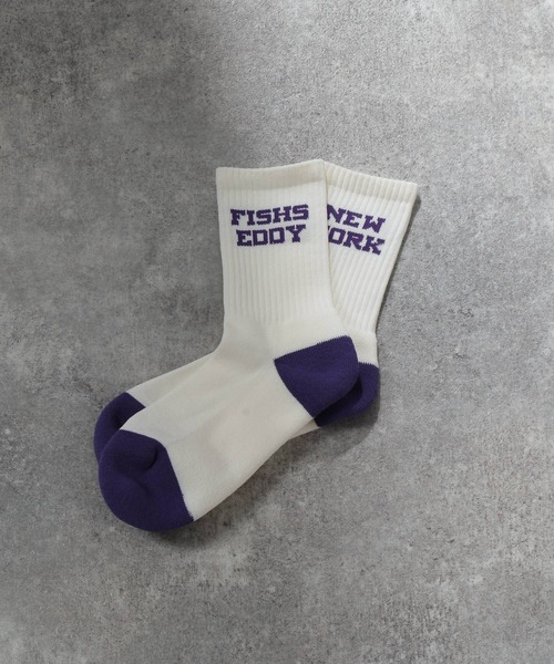 Fishs Eddy（フィッシュエディ）の「[Fishs Eddy(フィッシュエディ)]メンズロゴソックス（ソックス/靴下・メンズ・ブルー/パープル/レッド・FREE）」の2枚目の写真