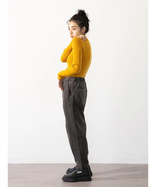 koe(コエ)の「ストレッチコーデュロイテーパードパンツ(その他パンツ・レディース・イエロー/オフホワイト/チャコールグレー・FREE)」の5枚目の写真