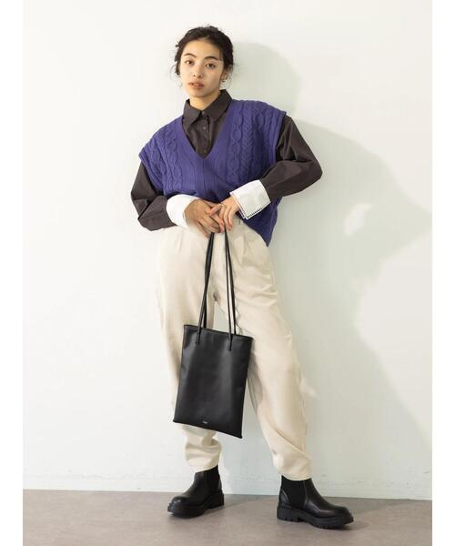 koe(コエ)の「ストレッチコーデュロイテーパードパンツ(その他パンツ・レディース・イエロー/オフホワイト/チャコールグレー・FREE)」の7枚目の写真
