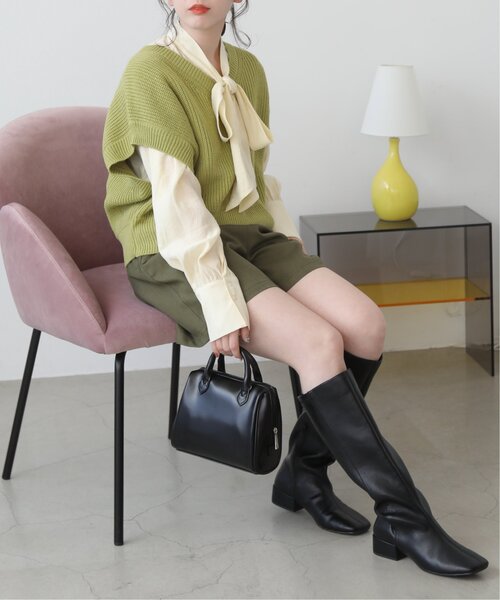 RAY CASSIN（レイカズン）の「スクエア2WAYボストン（ボストンバッグ・レディース・ブラック/シルバー/キナリ・FREE）」の3枚目の写真