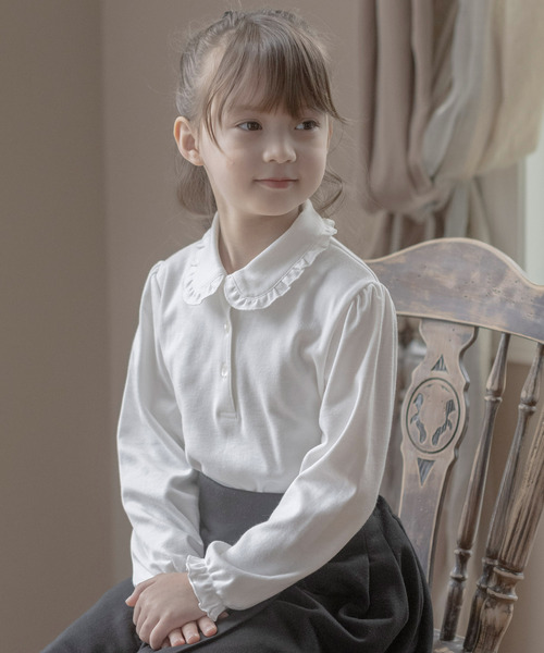 Catherine Cottage（キャサリンコテージ）の「カットソーブラウス　長袖（シャツ/ブラウス・キッズ・ホワイト系1/ホワイト系2/ホワイト系3・110/120/130/140/150）」の3枚目の写真