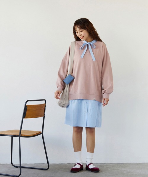 179/WG(イチナナキュウダブルジー)の「ピグメントチュニックスウェット(スウェット・レディース・グレー/パープル/ピンク・FREE)」の7枚目の写真