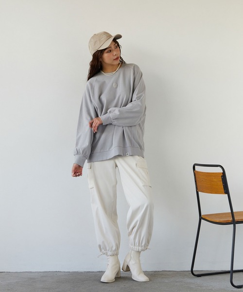 179/WG(イチナナキュウダブルジー)の「ピグメントチュニックスウェット(スウェット・レディース・グレー/パープル/ピンク・FREE)」の5枚目の写真